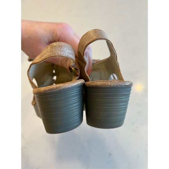 Fly London Yapi lace up rose gold wedge leather sandals size 37 - Picture 4 of 8